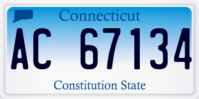 CT license plate AC67134
