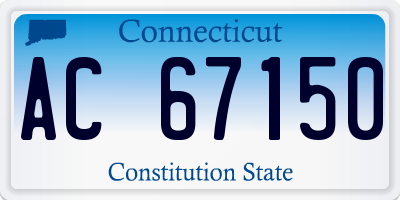 CT license plate AC67150