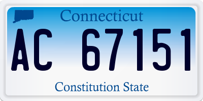 CT license plate AC67151