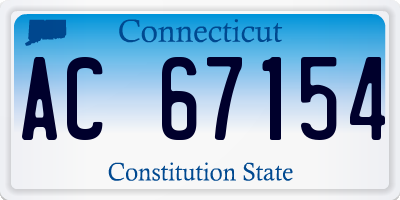 CT license plate AC67154