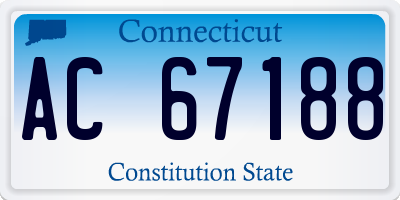 CT license plate AC67188