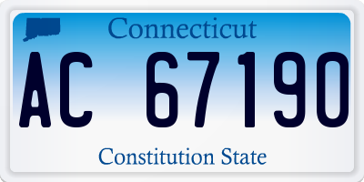 CT license plate AC67190