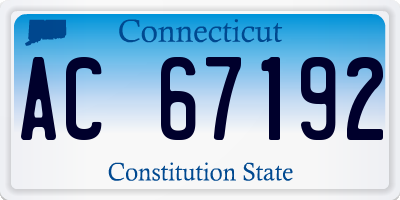 CT license plate AC67192