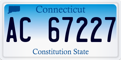 CT license plate AC67227