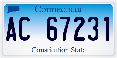 CT license plate AC67231