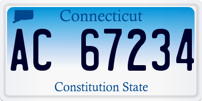 CT license plate AC67234