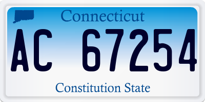 CT license plate AC67254