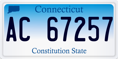 CT license plate AC67257
