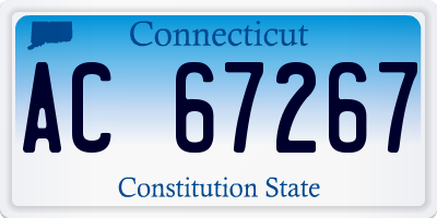 CT license plate AC67267