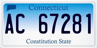 CT license plate AC67281