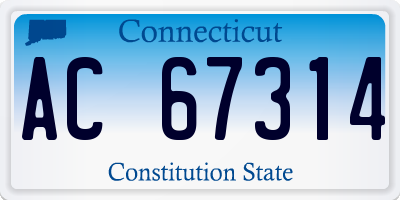 CT license plate AC67314