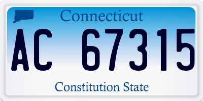 CT license plate AC67315