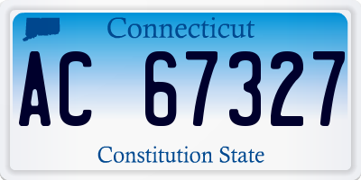 CT license plate AC67327