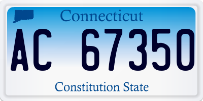 CT license plate AC67350
