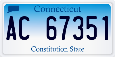 CT license plate AC67351