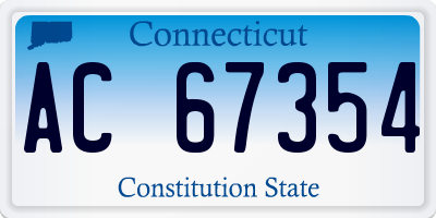 CT license plate AC67354