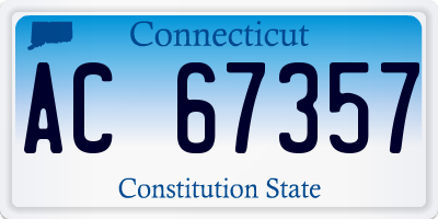 CT license plate AC67357
