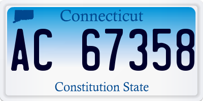 CT license plate AC67358