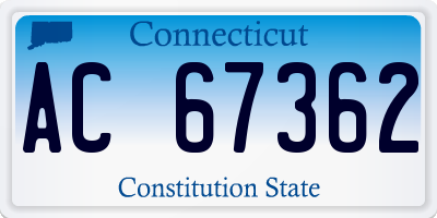 CT license plate AC67362