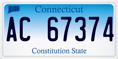 CT license plate AC67374