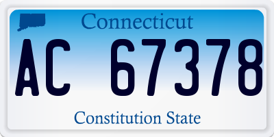 CT license plate AC67378