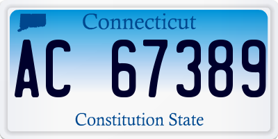 CT license plate AC67389