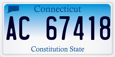 CT license plate AC67418