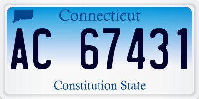 CT license plate AC67431