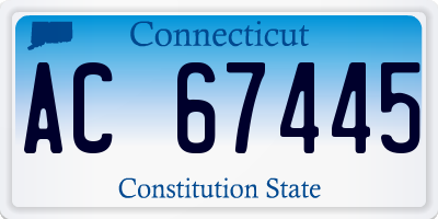 CT license plate AC67445