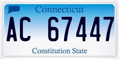CT license plate AC67447