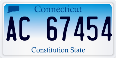 CT license plate AC67454