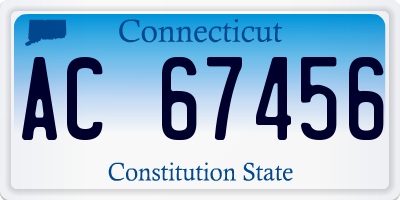 CT license plate AC67456