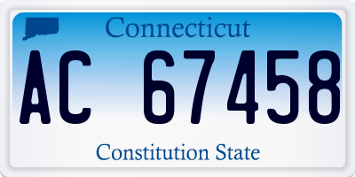 CT license plate AC67458