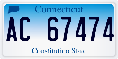 CT license plate AC67474