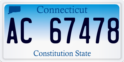 CT license plate AC67478