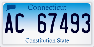 CT license plate AC67493