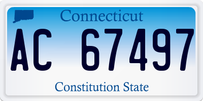 CT license plate AC67497