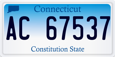 CT license plate AC67537