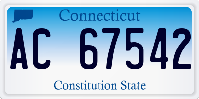 CT license plate AC67542