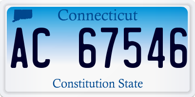 CT license plate AC67546