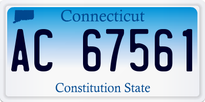 CT license plate AC67561