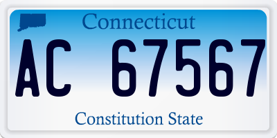 CT license plate AC67567