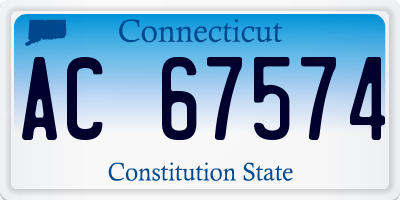CT license plate AC67574