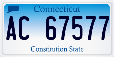 CT license plate AC67577