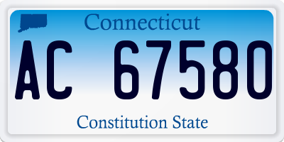 CT license plate AC67580