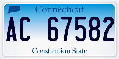 CT license plate AC67582