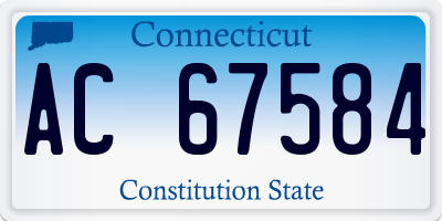 CT license plate AC67584