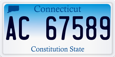 CT license plate AC67589