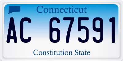 CT license plate AC67591