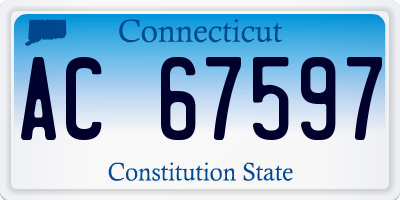 CT license plate AC67597